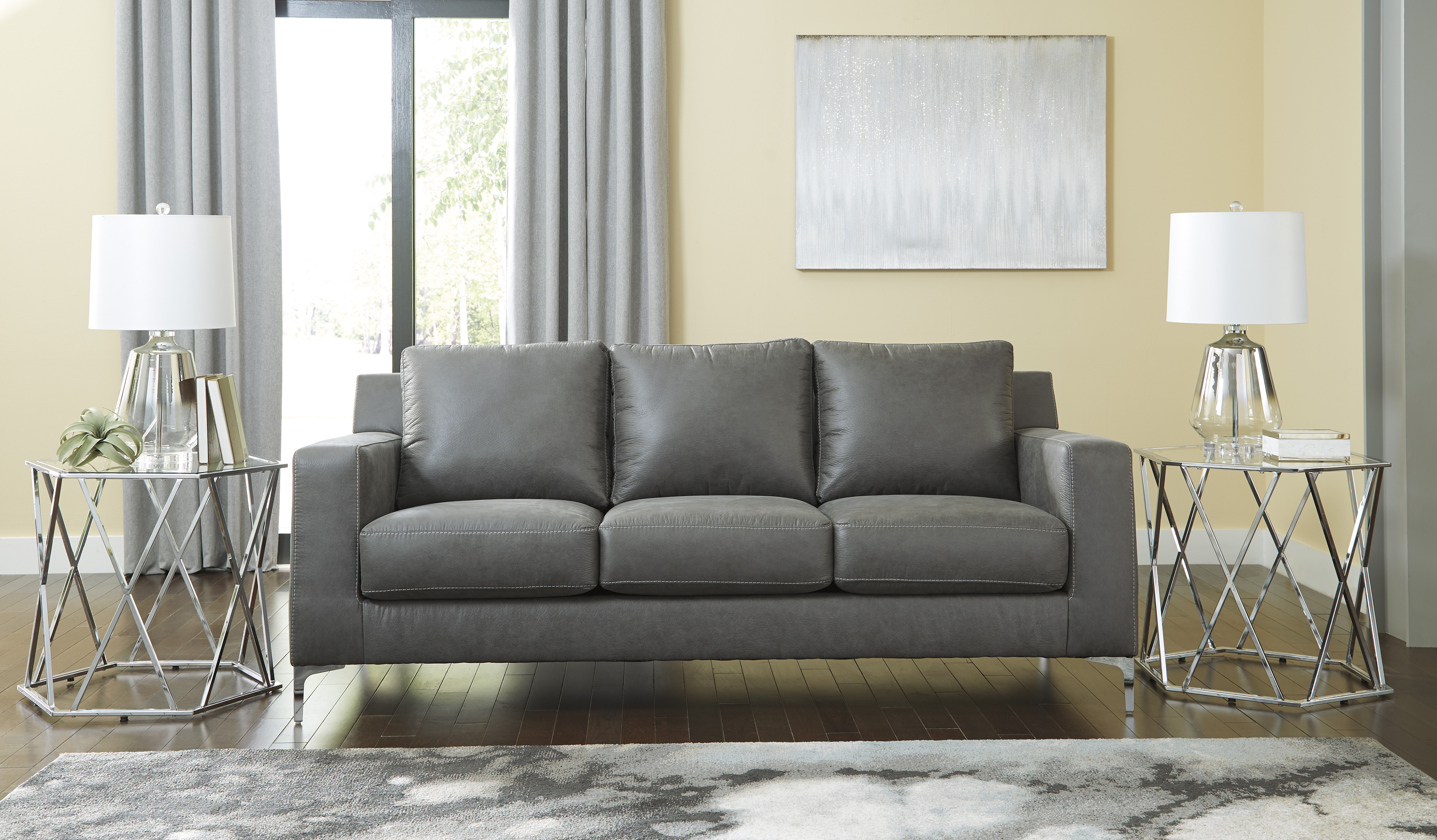 Ryler Charcoal Sofa and Loveseat Living Room Set Marjen